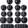 16 PCS Black Adhesive Cord Holders