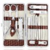 18 PCS Stainless Steel Manicure Kit-Brown